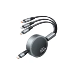 Cable Retráctil Cafele 100 W – USB-C - Lightning - Micro-USB (105 cm)