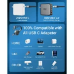 Cable Retráctil Cafele 100 W – USB-C - Lightning - Micro-USB (105 cm) - Imagen 4