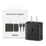 Cargador Samsung Tipo C Original 25 W con Cable 1 m – Negro – Carga Súper Rápida