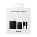 Cargador Tipo C Samsung 45W PD con cable 1.8m color negro - Carga rápida y segura