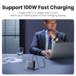 Cargador Ugreen 100 W GaN – 4 Puertos (3 USB-C + 1 USB-A) de Carga Utra Rápida - Imagen 4