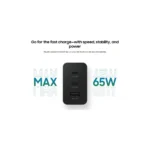 Cargador Samsung 65W Power Adapter Trio – Negro (3 puertos: 2 USB-C + 1 USB-A) - Imagen 3